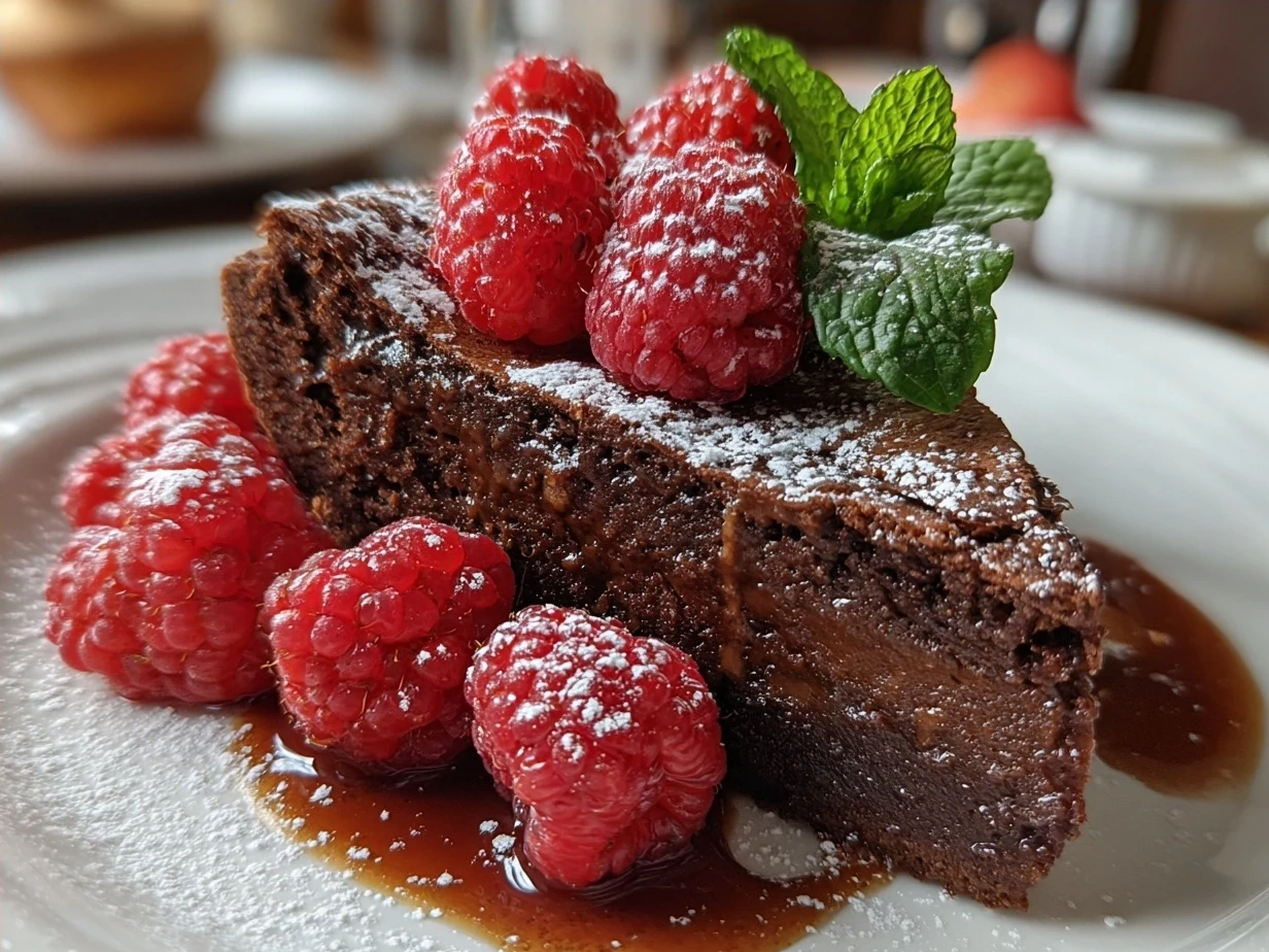 Final beautifully frosted Chocolate Raspberry Cake ready to serve