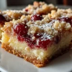 Close-up of a Delicious Cranberry Lemon Bar