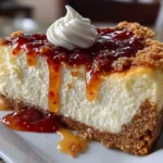 Close-up of homemade Sugar Cookie Cheesecake on white plate