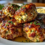 Close-up of Rotel cream cheese sausage balls