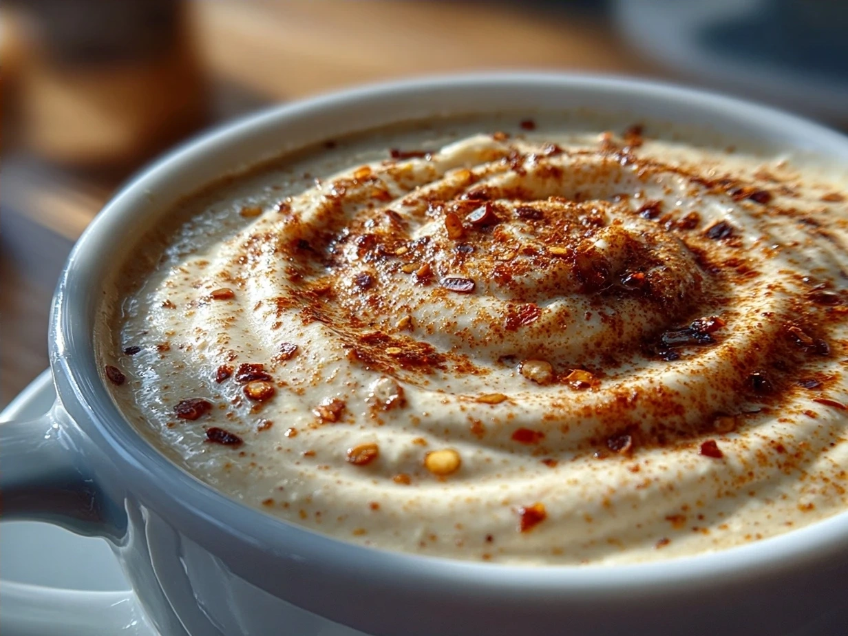 Final creamy horseradish sauce served in a bowl, perfect for family meals