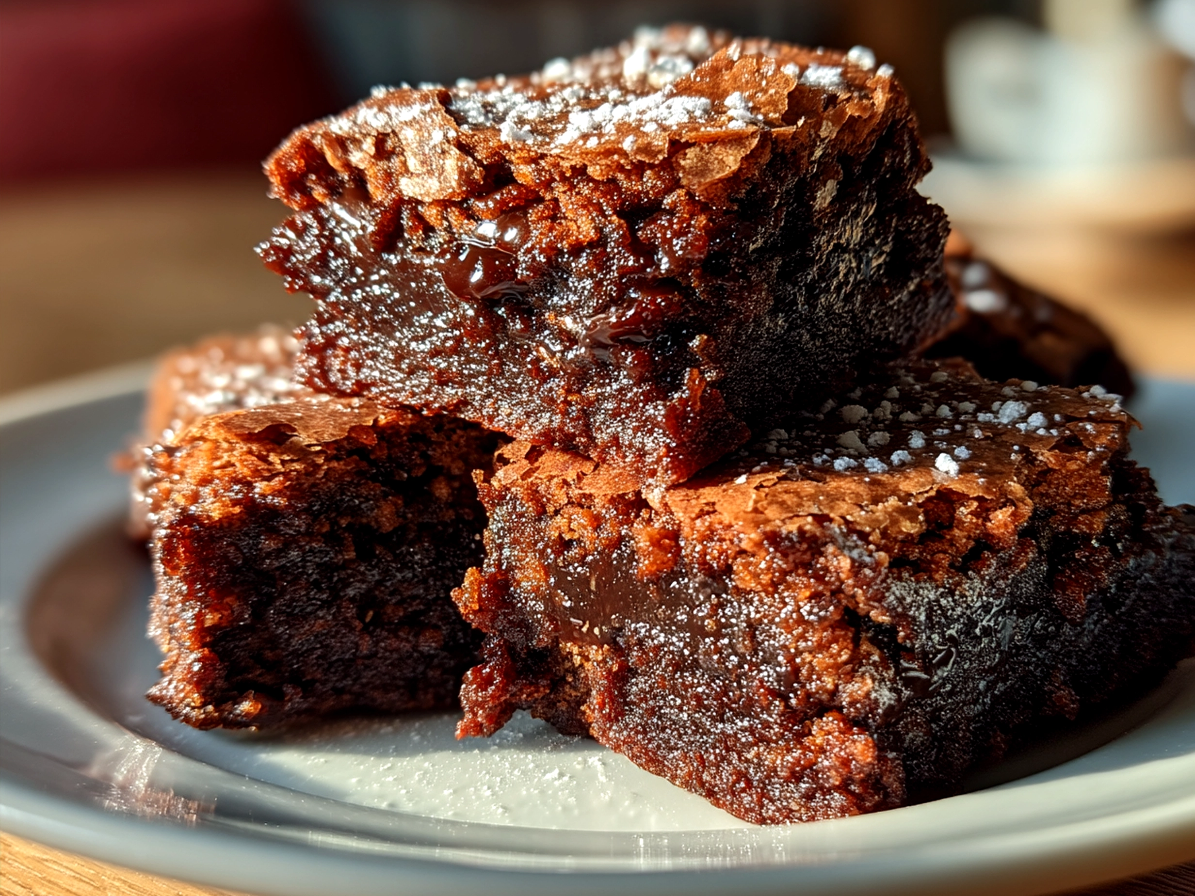 Delicious freshly baked Date Brownies served for family snack