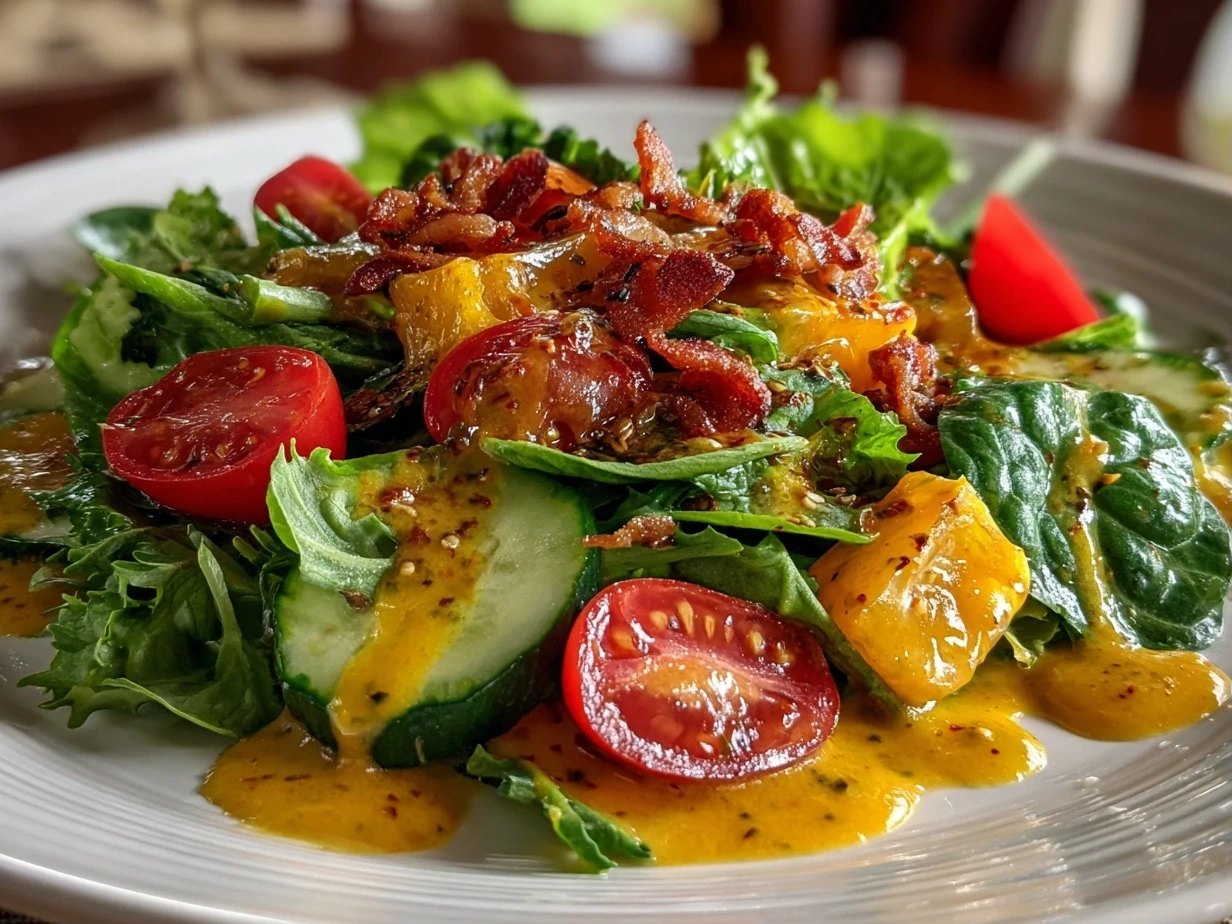 A close-up shot of a vibrant Christmas salad, showcasing the colorful cranberries and walnuts.