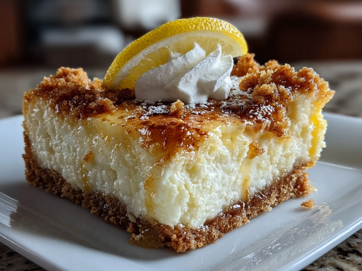 Delicious Lemon Marbled Cheesecake Bars