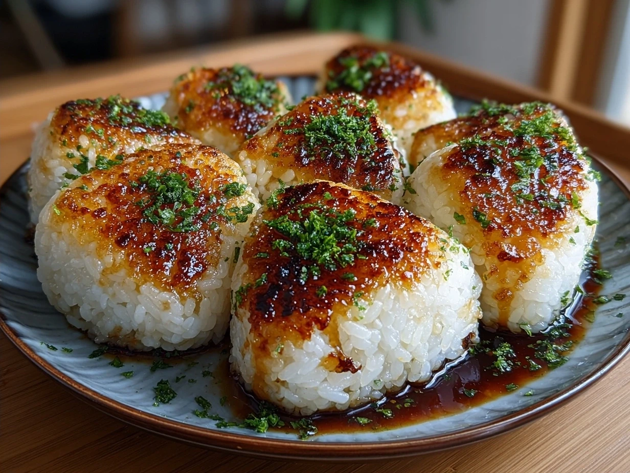 Final plated Easy Yaki Onigiri ready to serve