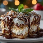 Festive Christmas Cookie Lasagna Close-Up