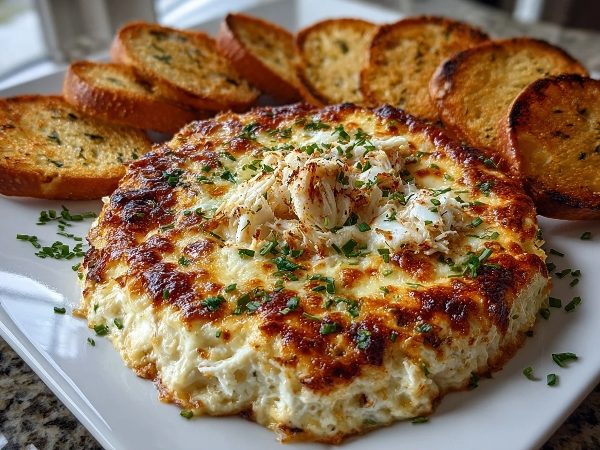 Finished crab dip ready to enjoy.