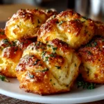 Freshly baked homemade garlic knots on white plate