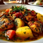 homemade chicken stew close-up