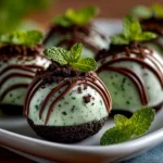 Homemade Mint Oreo Balls close-up