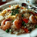 Homemade Shrimp Fried Rice Close-Up