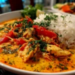 homemade Thai Chicken Coconut Curry close-up