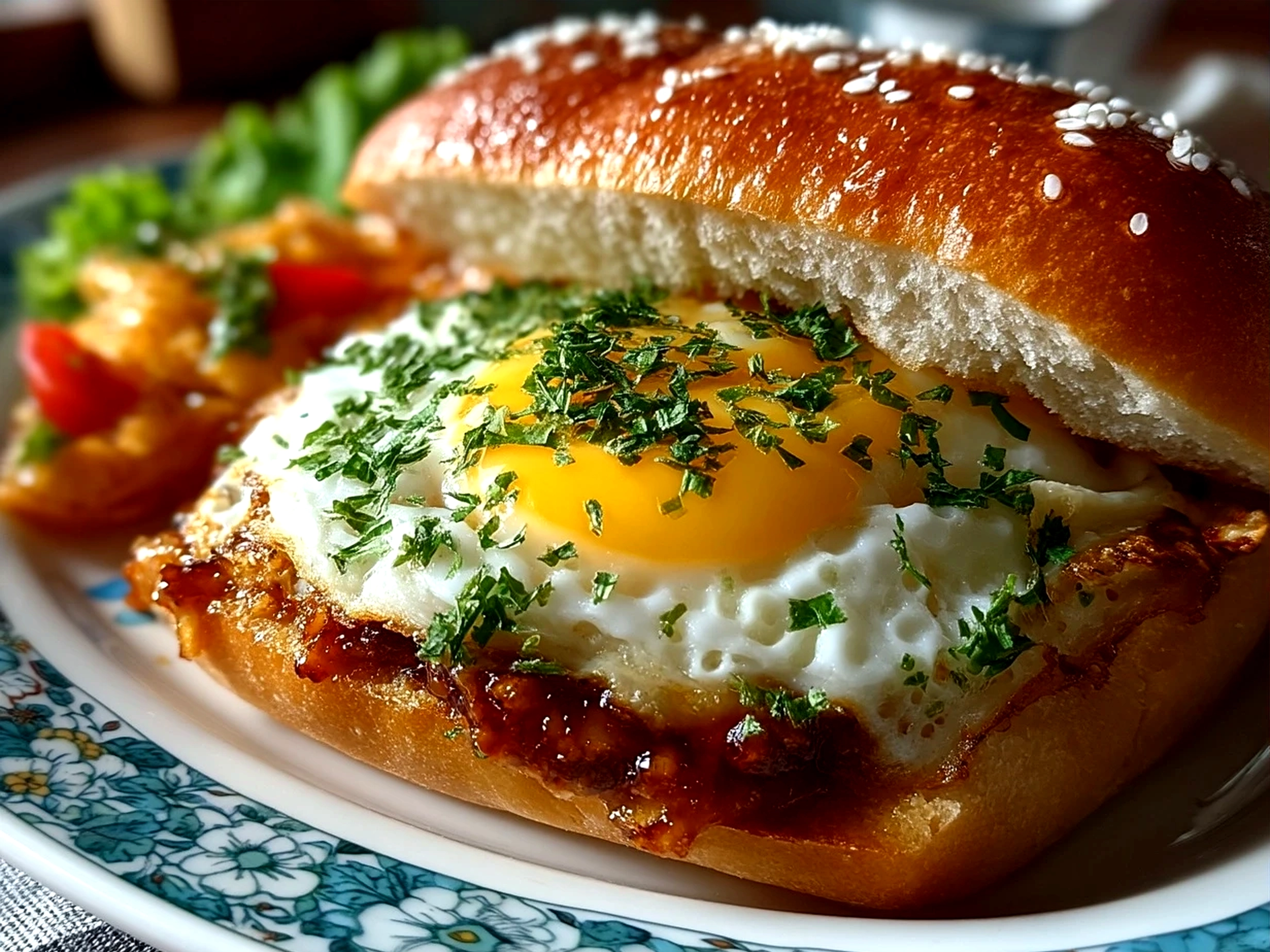 Freshly made Japanese Egg Sandwich served with fresh sides