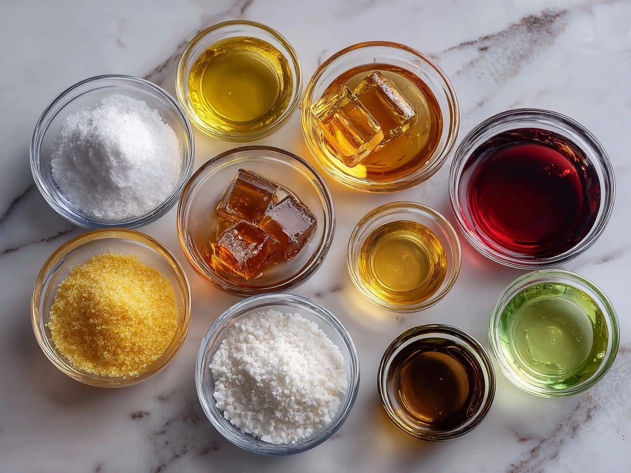 Ingredients for jello shots recipe including gelatin, vodka, and water