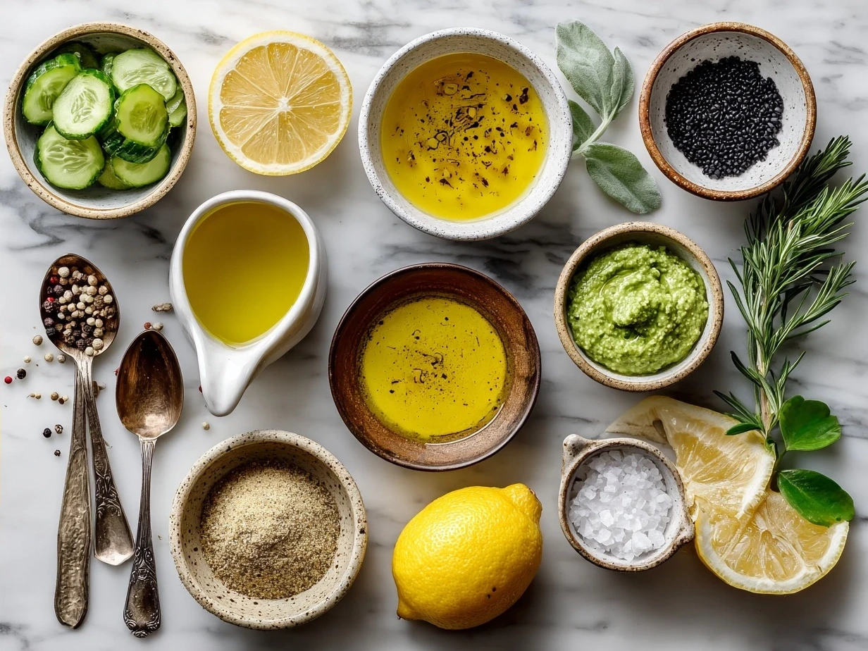 Ingredients for Lemon Vinaigrette Dressing