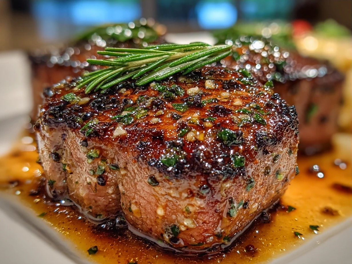 Ready to serve Maple Dijon Glazed Beef Tenderloin with sides
