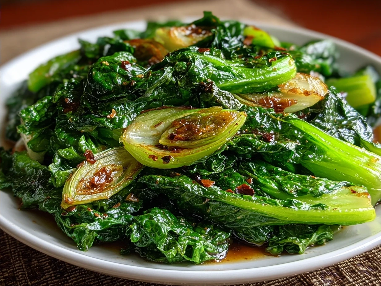 A warm serving bowl of cooked Southern mustard greens