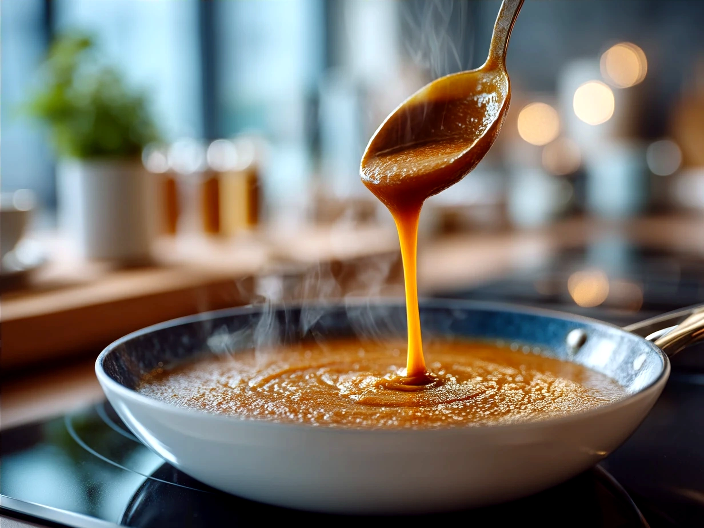 Serving creamy peanut sauce with chicken satay and fresh vegetables