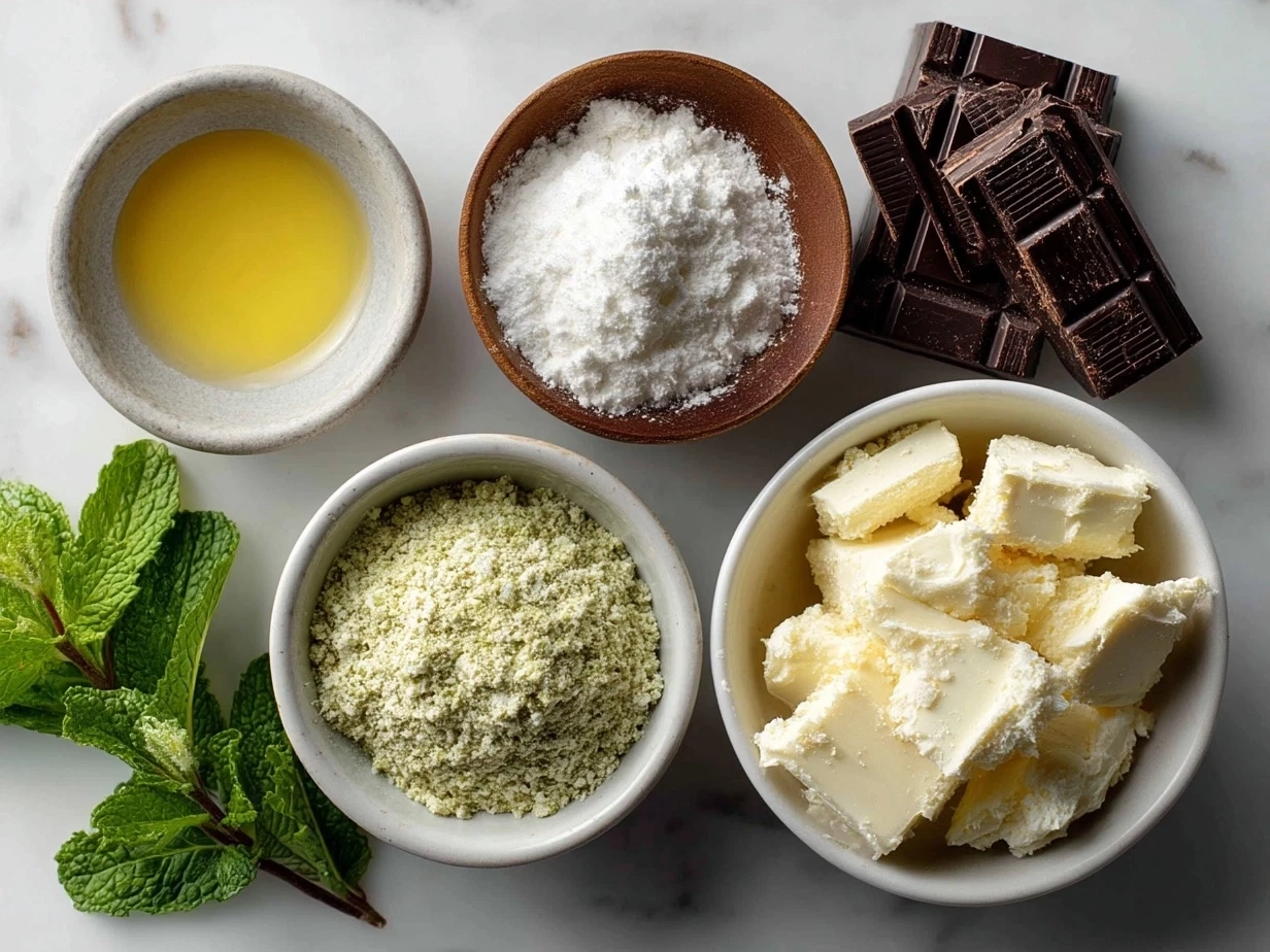 Ingredients for Peppermint Chocolate Layered Dessert