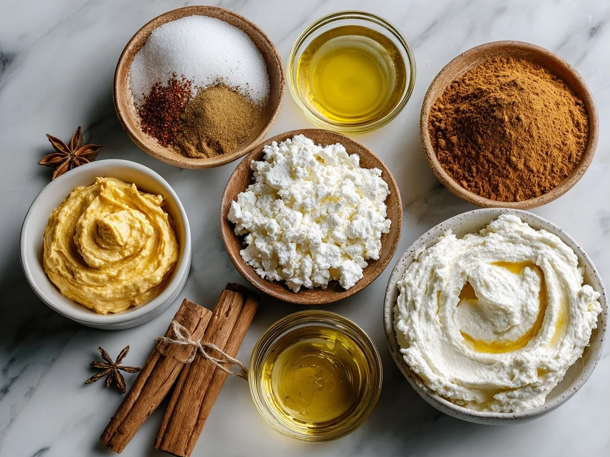 Ingredients for Pumpkin Whipped Feta Dip