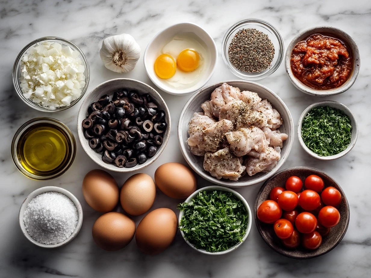 Ingredients for slow cooker chicken cacciatore recipe