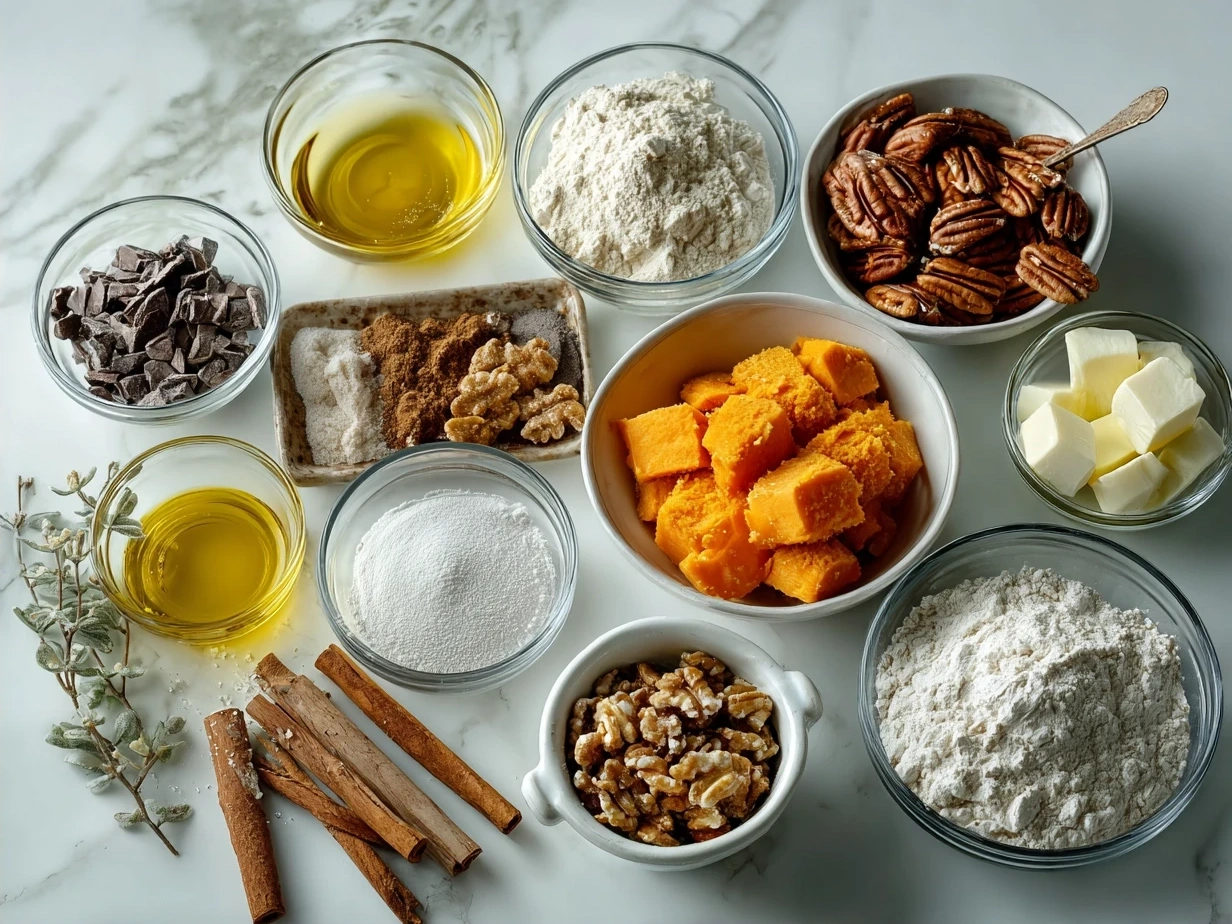 Ingredients for making Southern Maple Sweet Potato Casserole