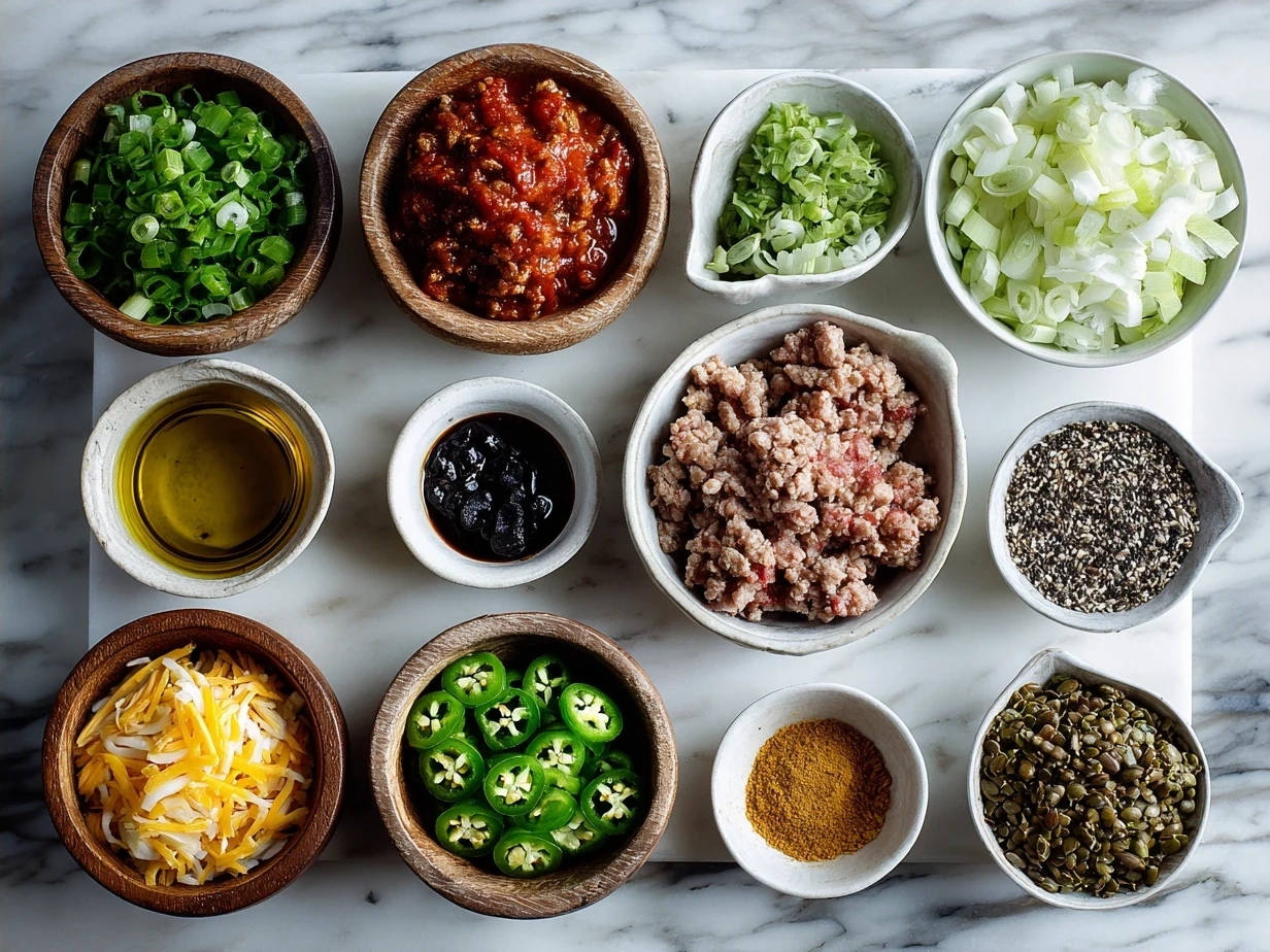Ingredients for Turkey Burger Chili laid out on a kitchen countertop