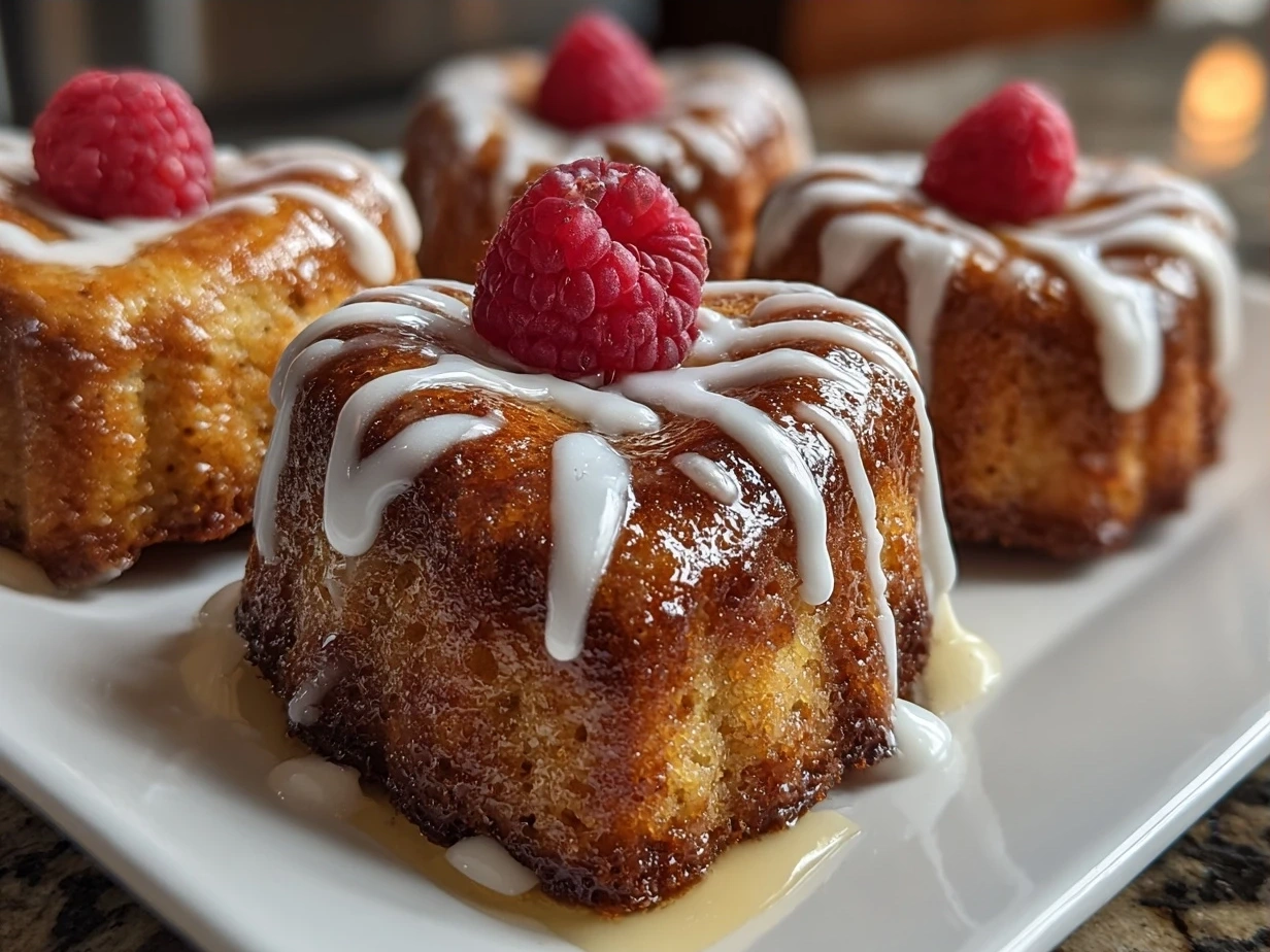 Finished Valentines Mini Heart Cakes Recipe decorated with frosting and sprinkles.