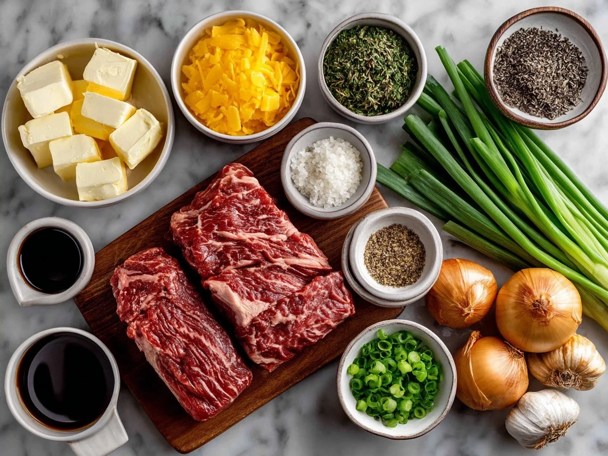 Ingredients for beef stir fry: thinly sliced beef, mixed vegetables, soy sauce, garlic, ginger, and sauces