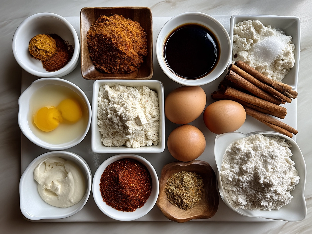 Ingredients for Cajun Cream Sauce: heavy cream, butter, cajun seasoning, smoked paprika, garlic powder, salt, and pepper