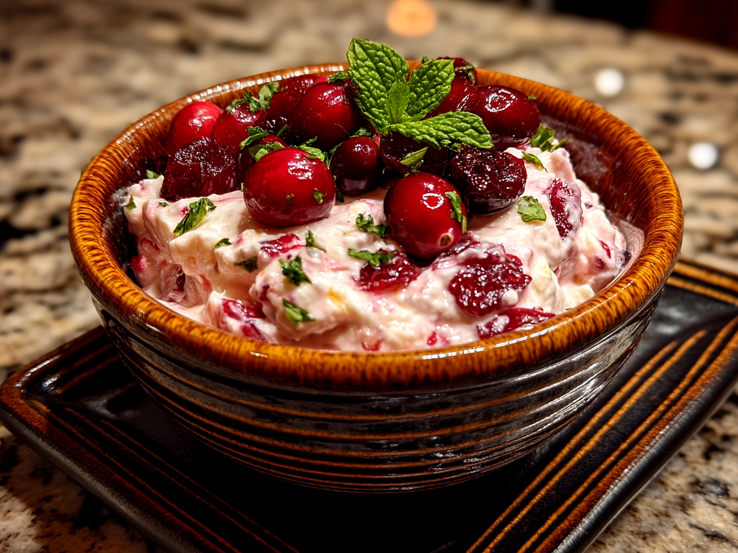 Served Cranberry Jalapeno Dip with crackers and fresh vegetables