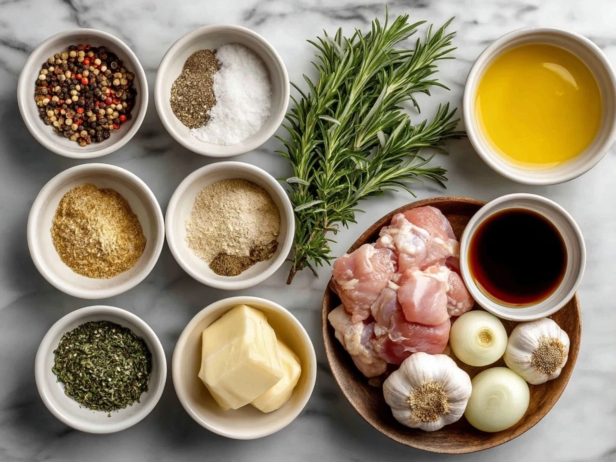 Ingredients for Crockpot Crack Chicken: chicken breasts, cream cheese, shredded cheddar, ranch seasoning, bacon pieces, chicken broth