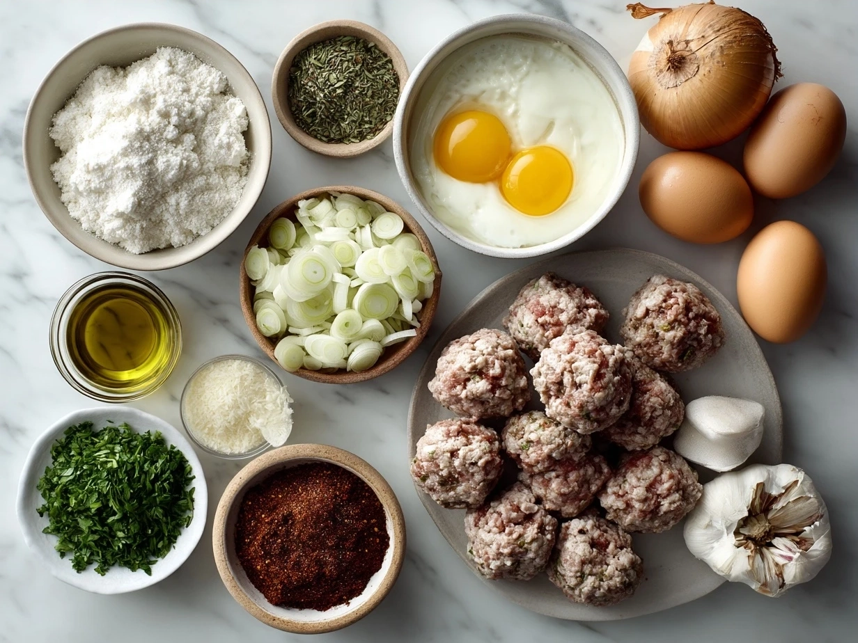 Ingredients for Crock Pot French Onion Meatballs