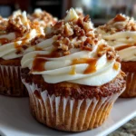 Delicious Toffee Crunch Cupcakes Close-Up