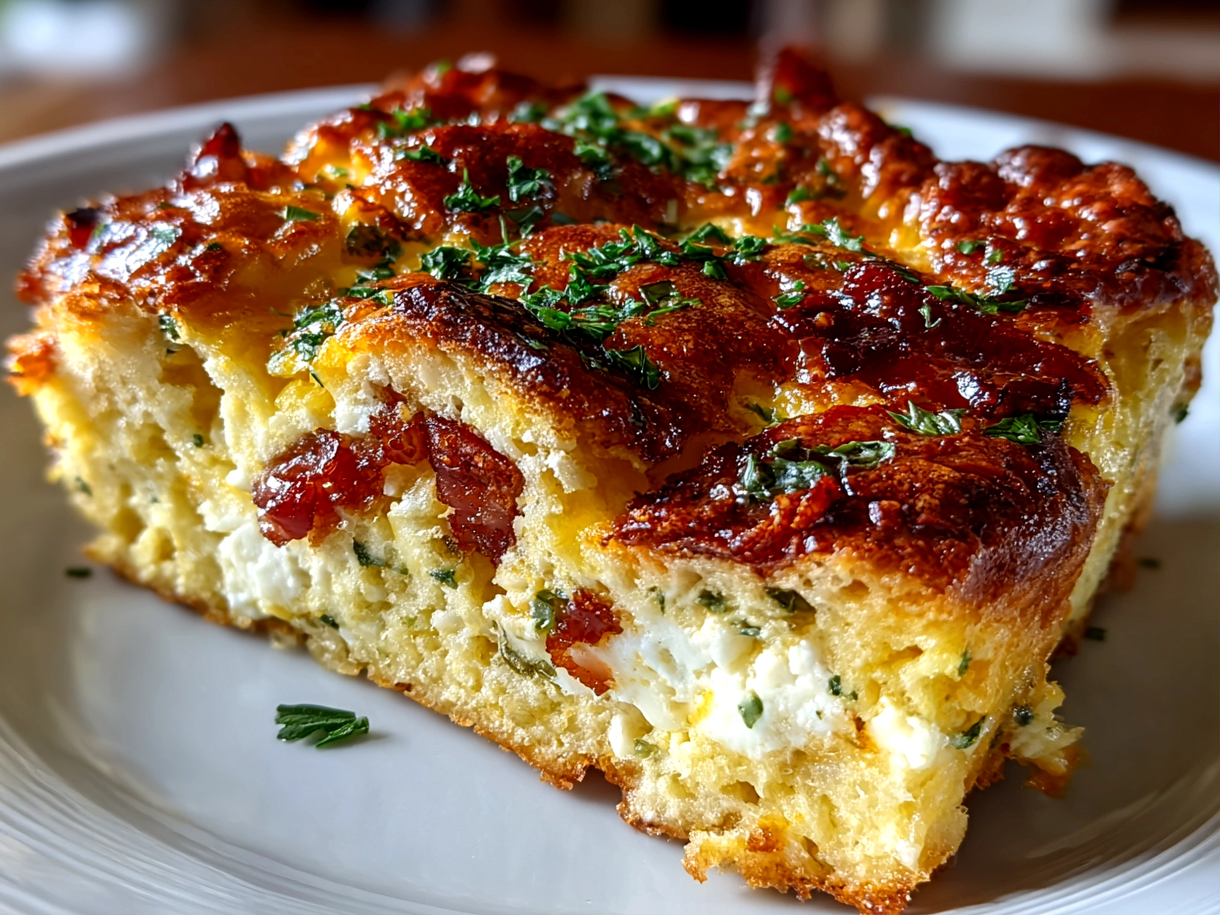 Freshly Baked Croissant Breakfast Casserole