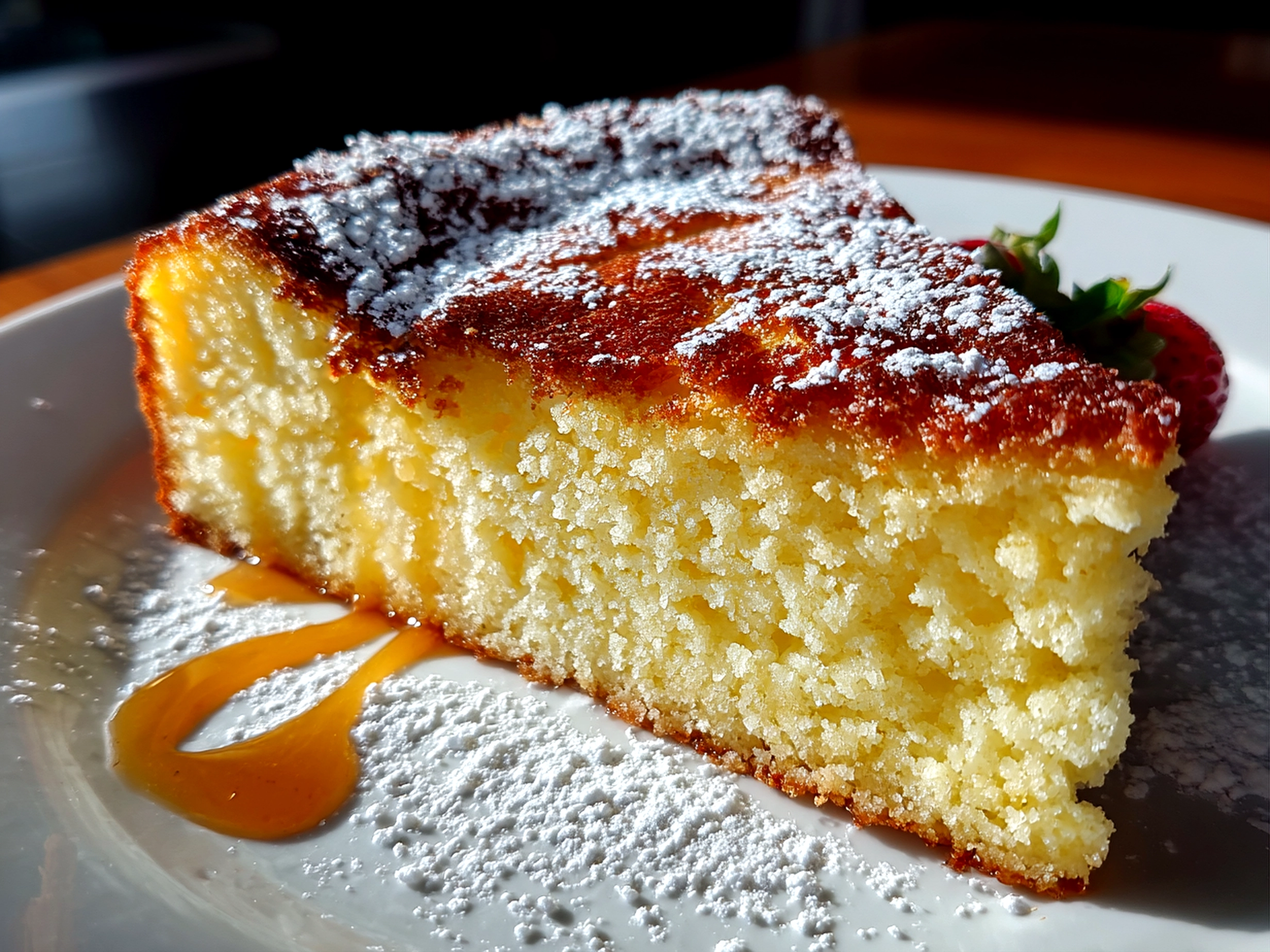 Freshly prepared 3 Ingredient Creamy Yogurt Cake