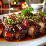 Freshly prepared char siu chicken on white plate