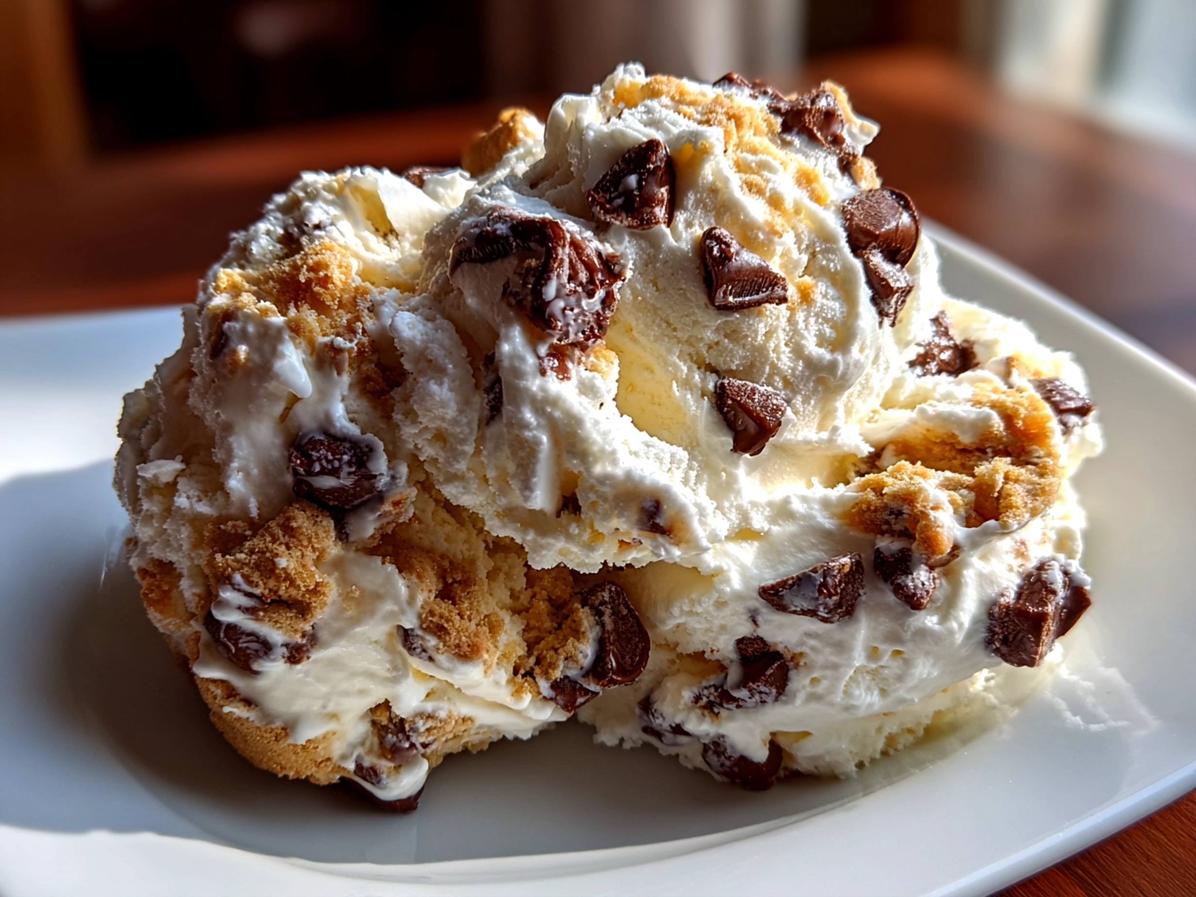 Freshly prepared Cookie Dough Greek Yogurt with Chocolate Chips