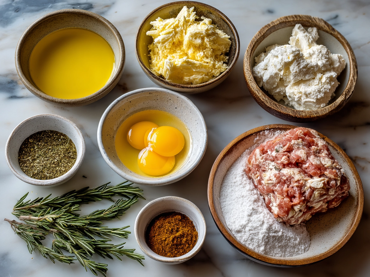 Ingredients for Garlic Parmesan Chicken Meatloaf including ground chicken, parmesan cheese, garlic, eggs, and more