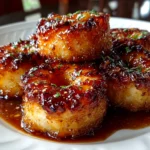 Home cook, taken with iPhone 14. Close-up slight angle of delicious caramelized apple Samoas on white plate. Rich inviting --ar 4:3 --style raw --s 220