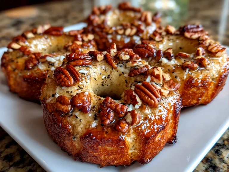 Homemade Banana Nut Bagels Close-up