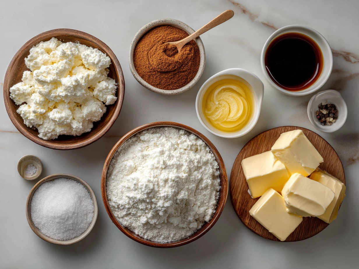 Ingredients for Keto Cottage Cheese Chips laid out in bowls