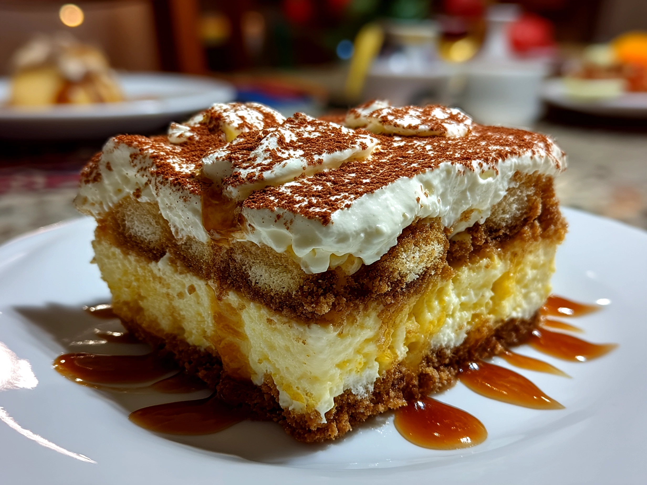 Serving of Limoncello Tiramisu garnished with lemon zest