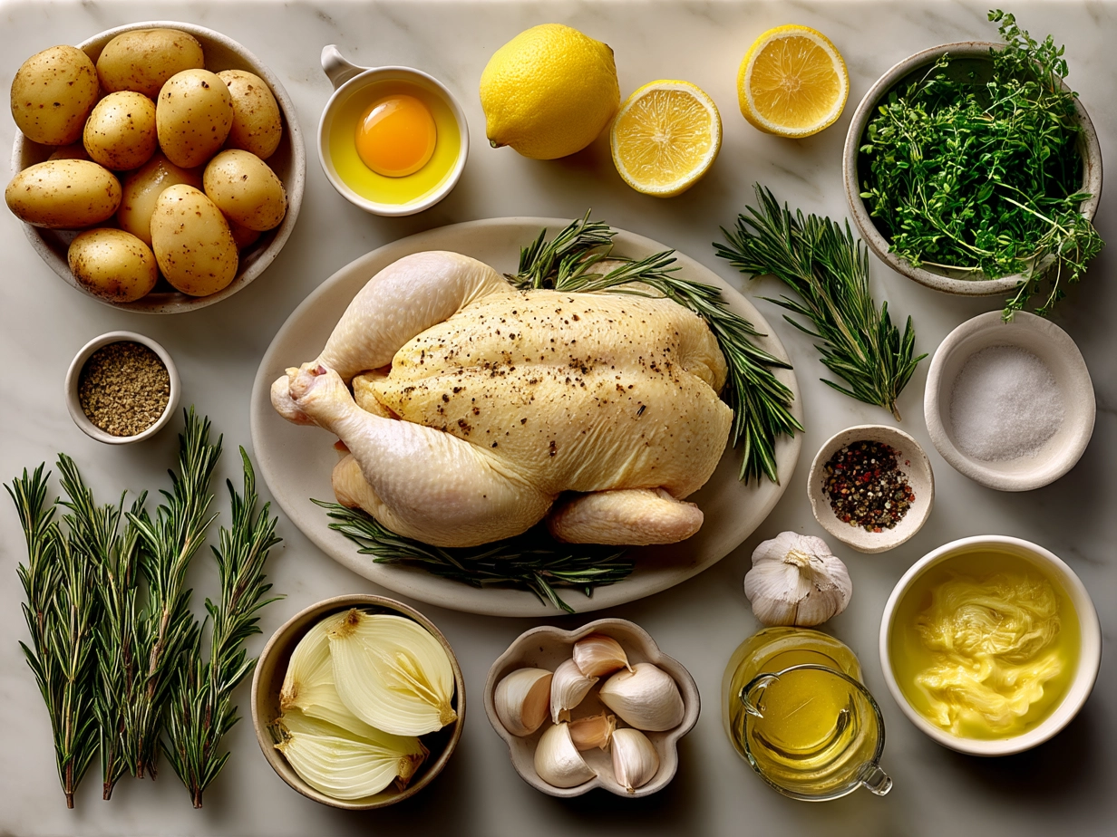 Ingredients for Orange Rosemary Roasted Chicken