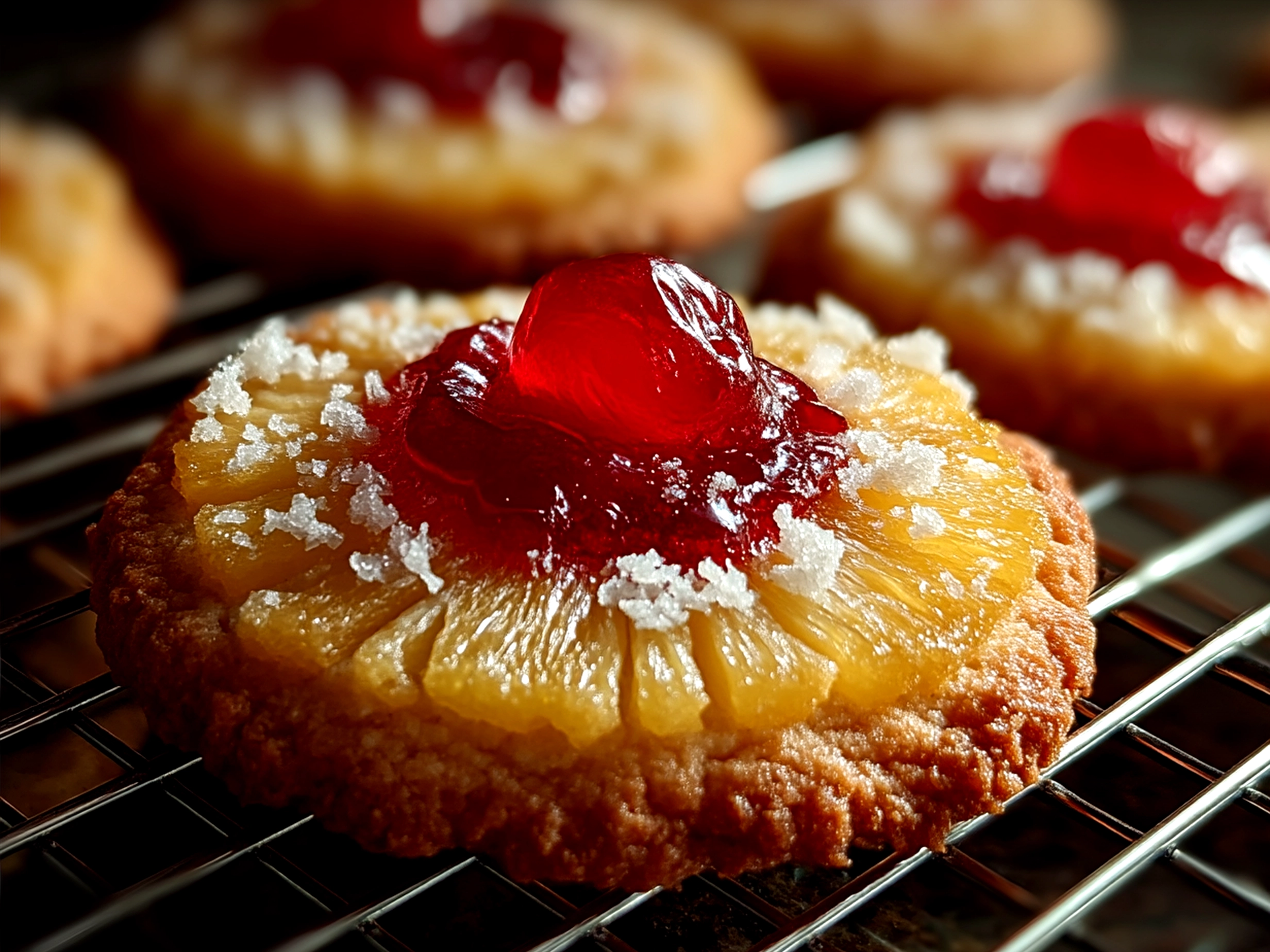Freshly baked Pineapple Upside Down Sugar Cookies served and ready to enjoy