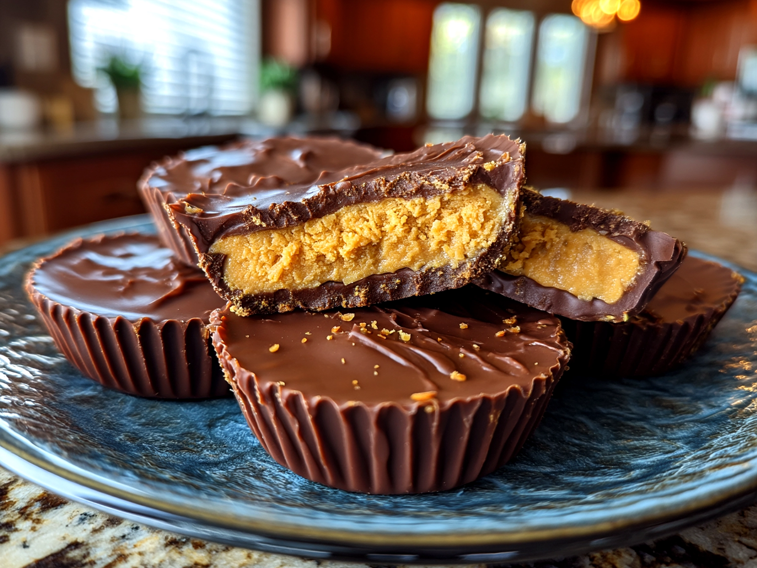 Homemade Reeses Peanut Butter Cups served on a plate