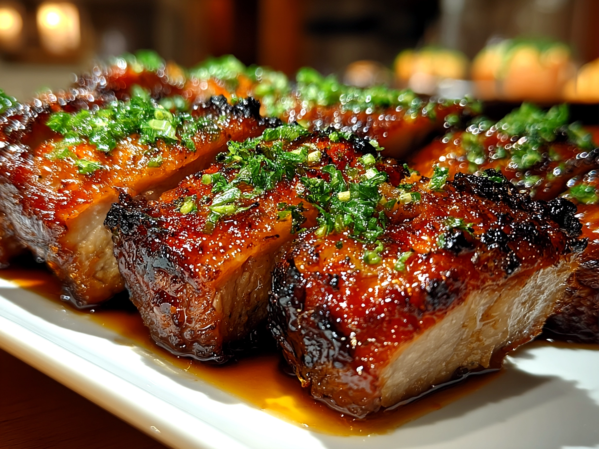 Close-up of finished delicious Char Siu Chicken
