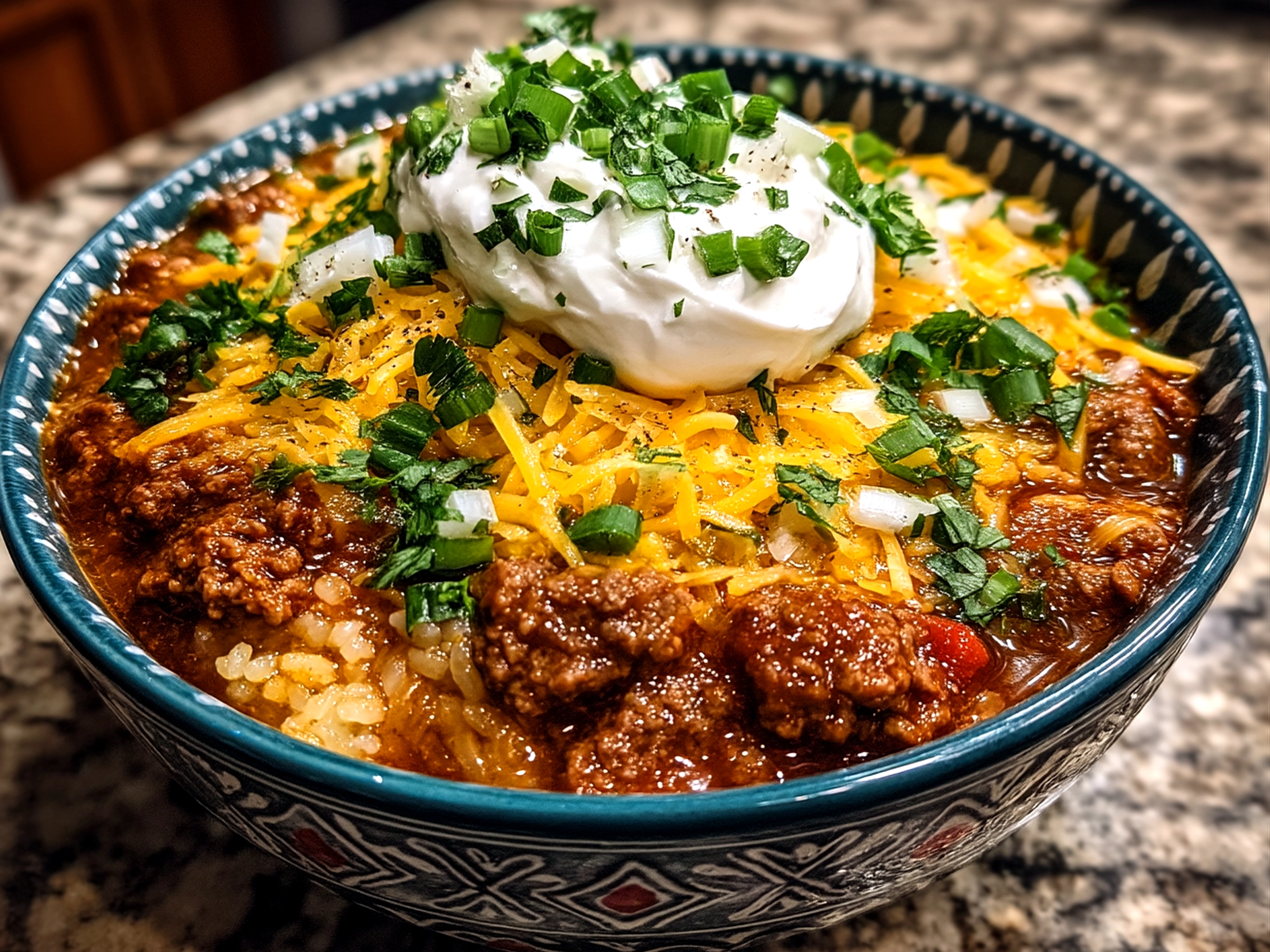 Finished Ranch Taco Party Bowl served in a large bowl