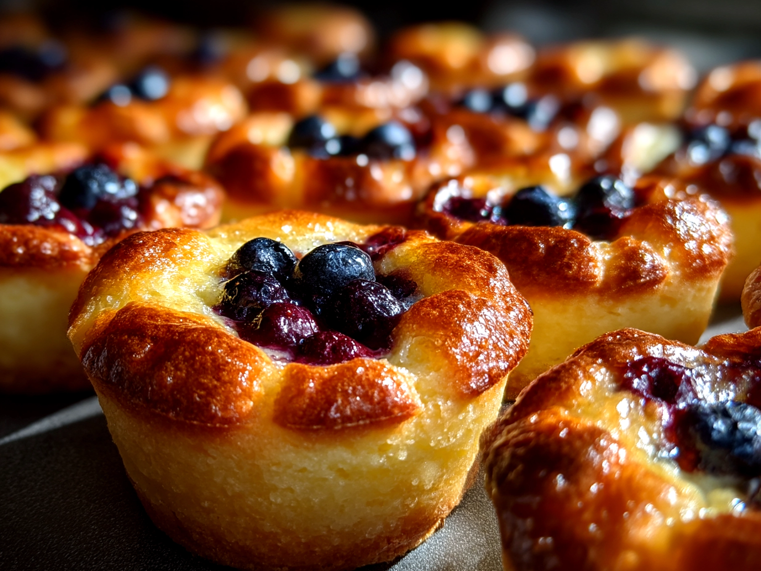 Serving Sourdough Blueberry Brioche Tarts