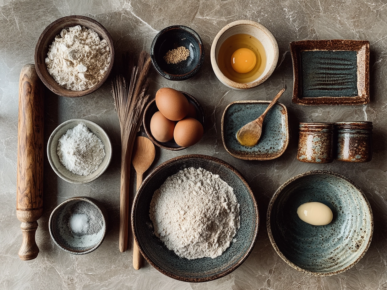 Ingredients for Sourdough Blueberry Brioche Tarts